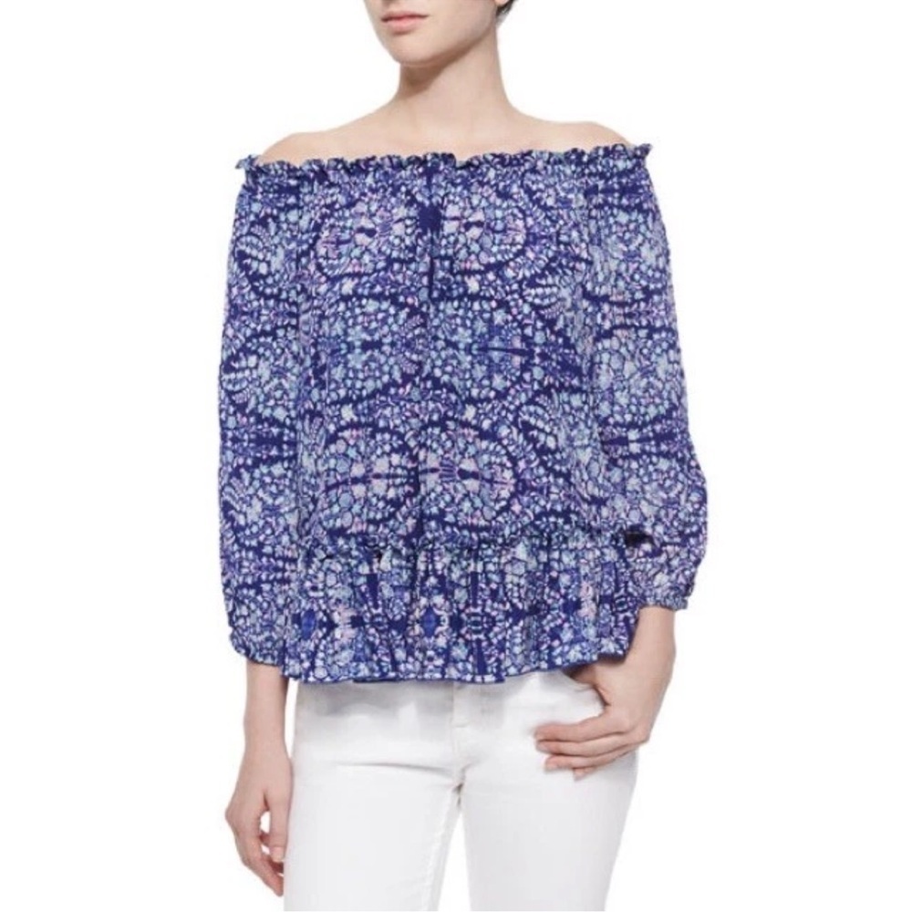 Rebecca Taylor Silk Off The Shoulder Blouse Size 2
